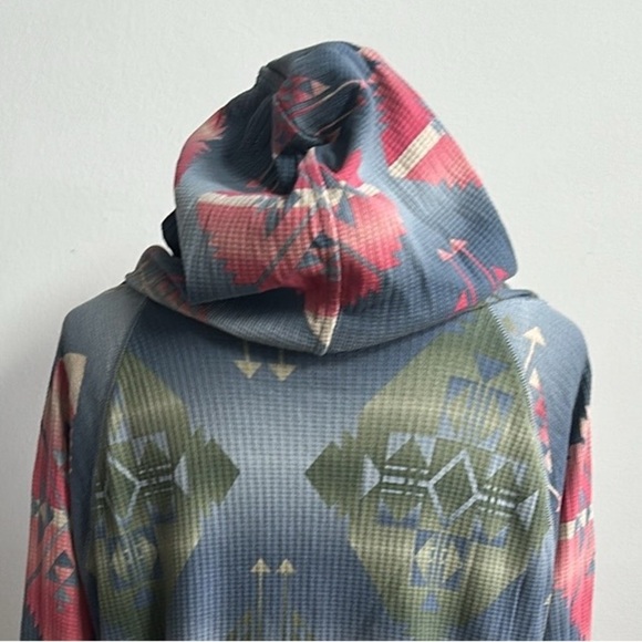 Chaps Women’s Long Sleeve Pullover Lightweight Western Aztec Thermal Hoodie Med‎ - Picture 4 of 10